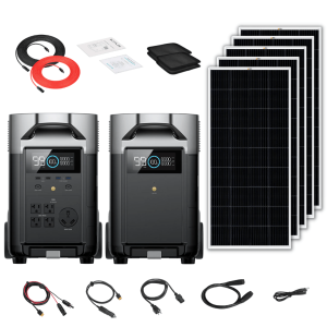 EcoFlow DELTA Pro Solar Kit, 7,200Wh, 3,600W, Extra Battery and 200W Rigid Panels