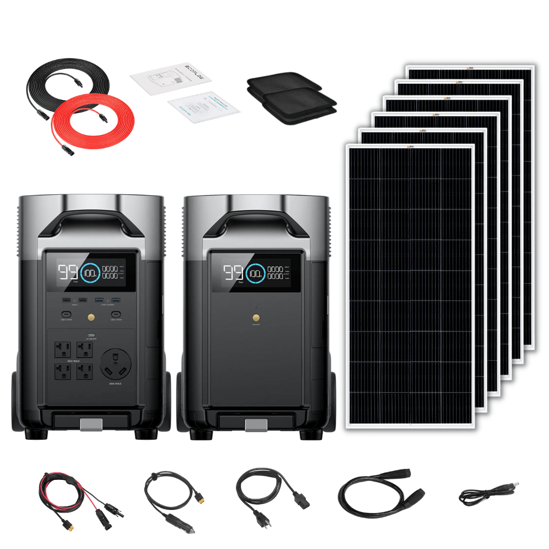 EcoFlow DELTA Pro Solar Kit, 7,200Wh, 3,600W, Extra Battery and 200W Rigid Panels - Image 2