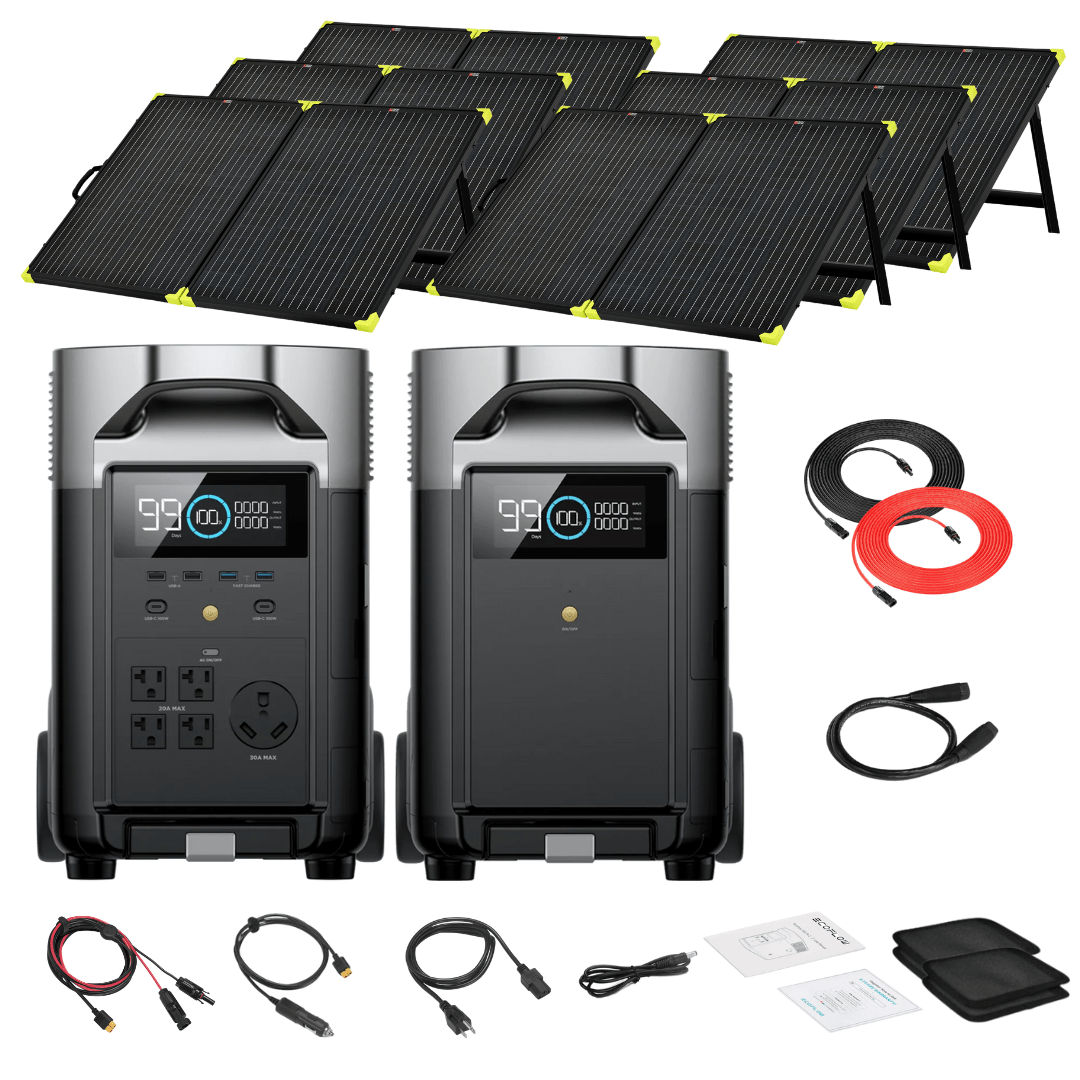 EcoFlow DELTA Pro Solar Kit, 7,200Wh, 3,600W, Extra Battery and 200W Portable Panels - Image 2