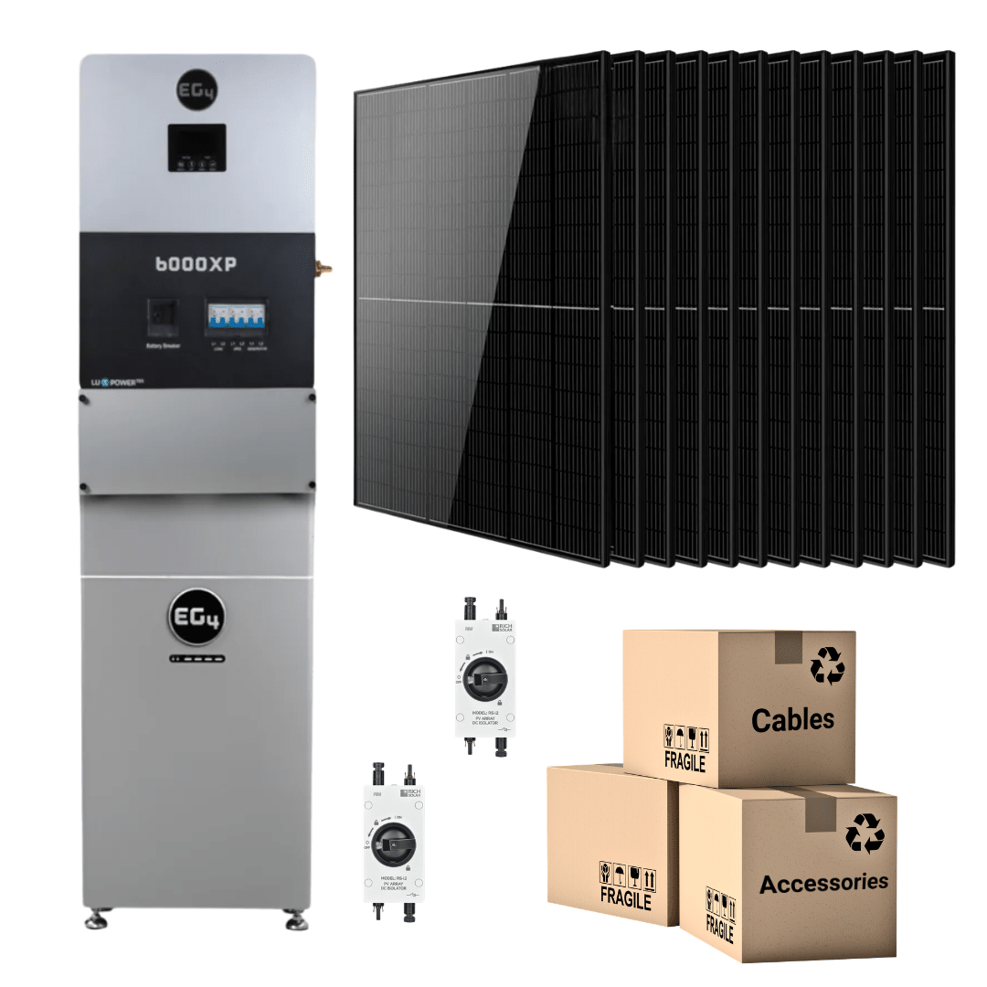 EG4 6000XP Off-Grid Solar Kit, 4.98kW Panels, 16kWh LiFePO4 Battery Bank