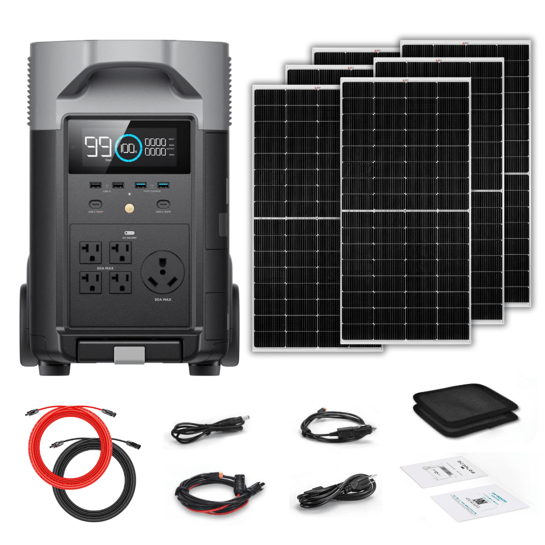 EcoFlow DELTA Pro Solar Kit, 3,600Wh, 3,600W, with 250W Rigid Panels - Image 2