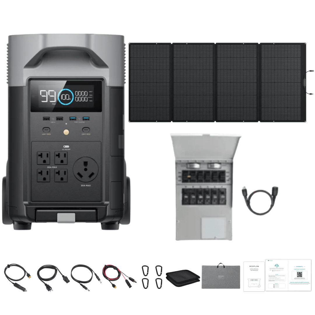 EcoFlow DELTA Pro Solar Kit with 400W Portable Panel and Transfer Switch